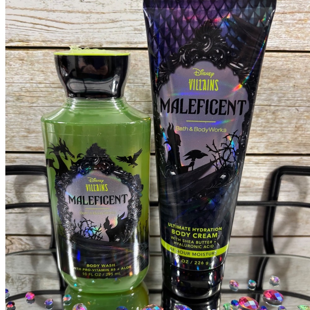 Bath Body Works Disney Villains Maleficent Body Wash &‎ Body Cream Set NEW